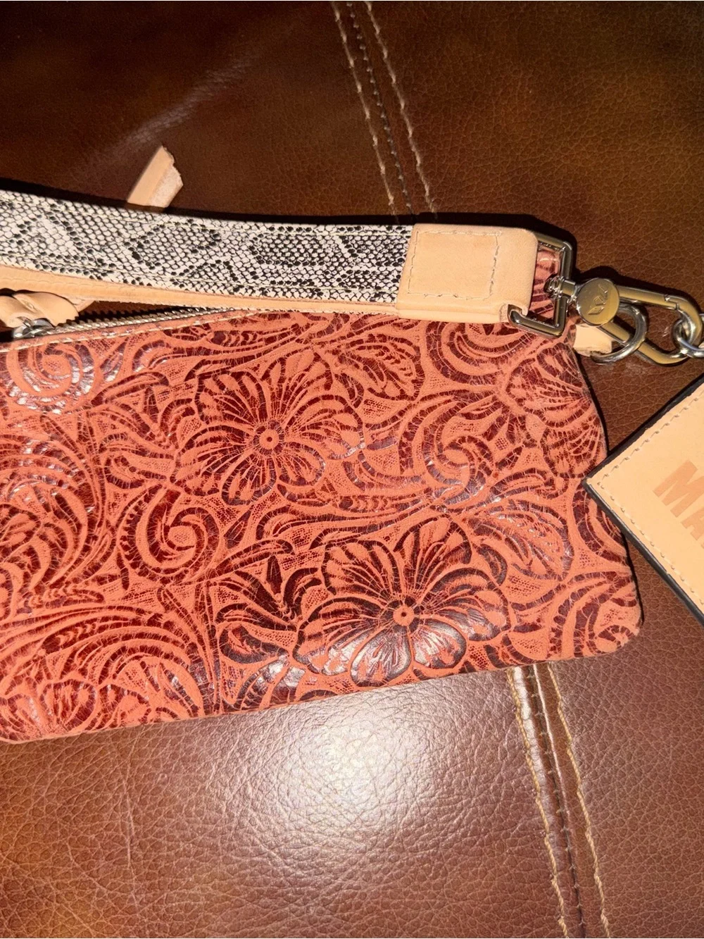 Consuela Sally Combi Tooled Leather Clutch - Picture 6 of 7